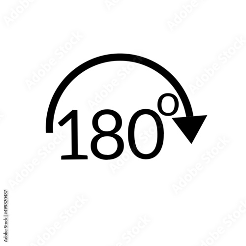 180 degree icon vector with simple design