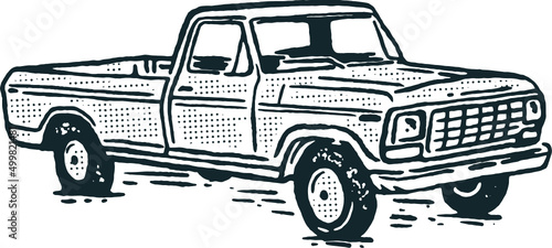 the truck vintage illustration