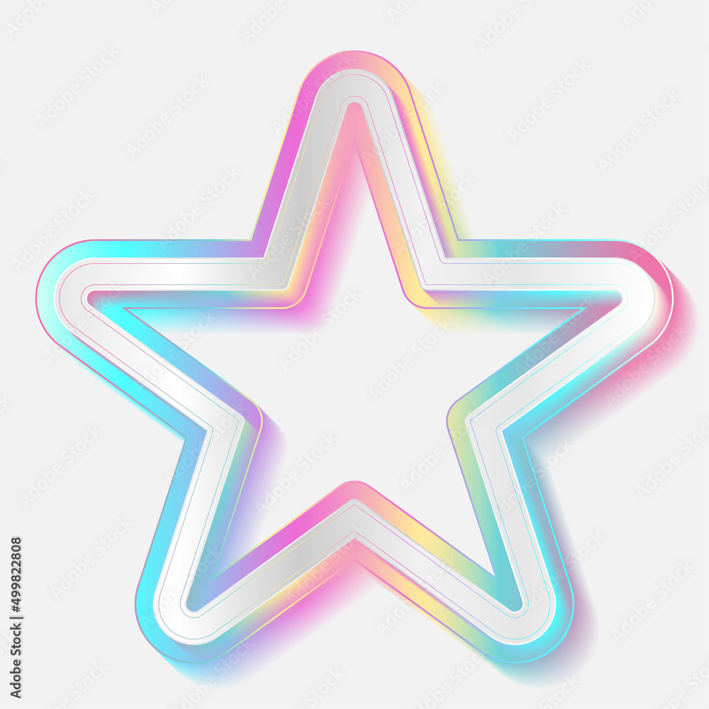 Holographic star shape geometric abstract tech background. Vector art colorful design Holographic star shape geometric abstract tech background. Vector art colorful design