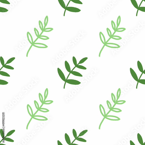 Seamless pattern with green branches. Great for printing, textile, web design, scrapbooking, souvenir products.