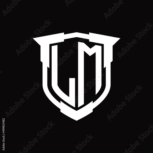 LM Logo monogram letter with shield shape design