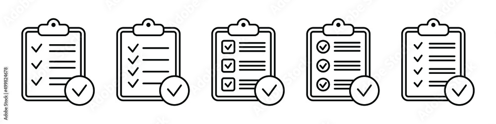 Clipboard icon. Checklist icon of an approved document. Project completed. Tasks vector icon. Task completed. Clipboard icon. Checklist icon of an approved document. Project completed. Tasks vector icon. Task completed.