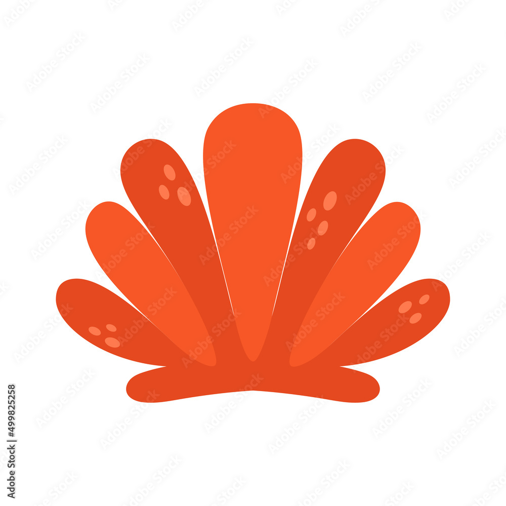 Obraz premium vector illustration with seashell in cartoon style