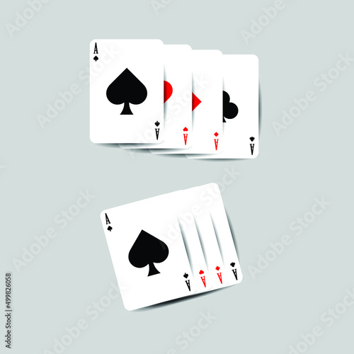 A set of four aces playing poker card vector illustration