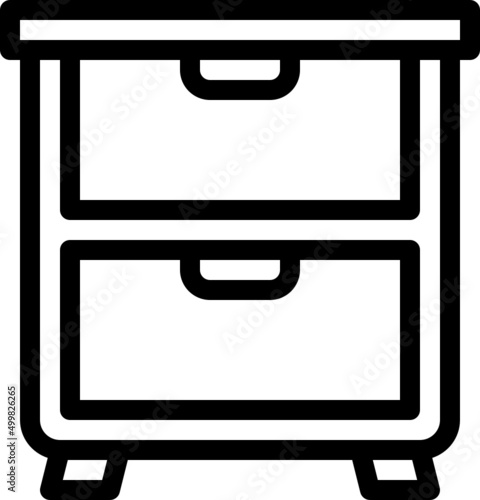 bedside table outline icon