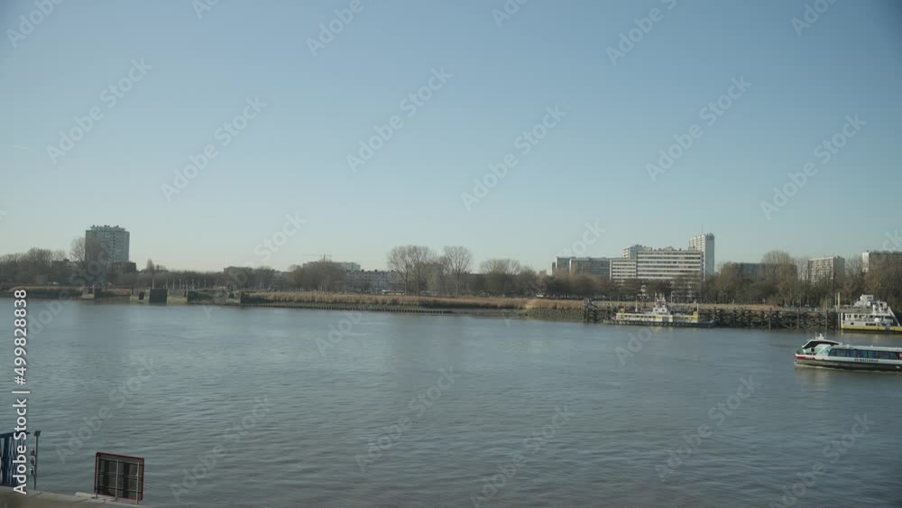 Tourist river boat on European river slow motion 4k 30p Tourist river boat on European river slow motion 4k 30p