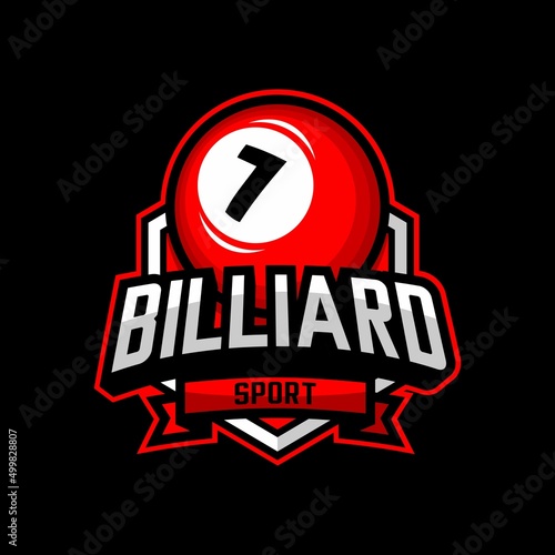 billiard logo illustration vector, ball billiard