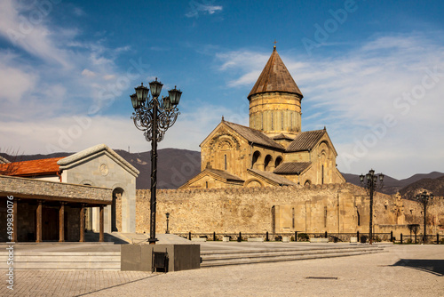 Svetitskhoveli Cathedral (of the Living Pillar) is the heart of georgian eastern orthodox church and the country's main cathedral during one thousand years. Mtskheta, Georgia photo