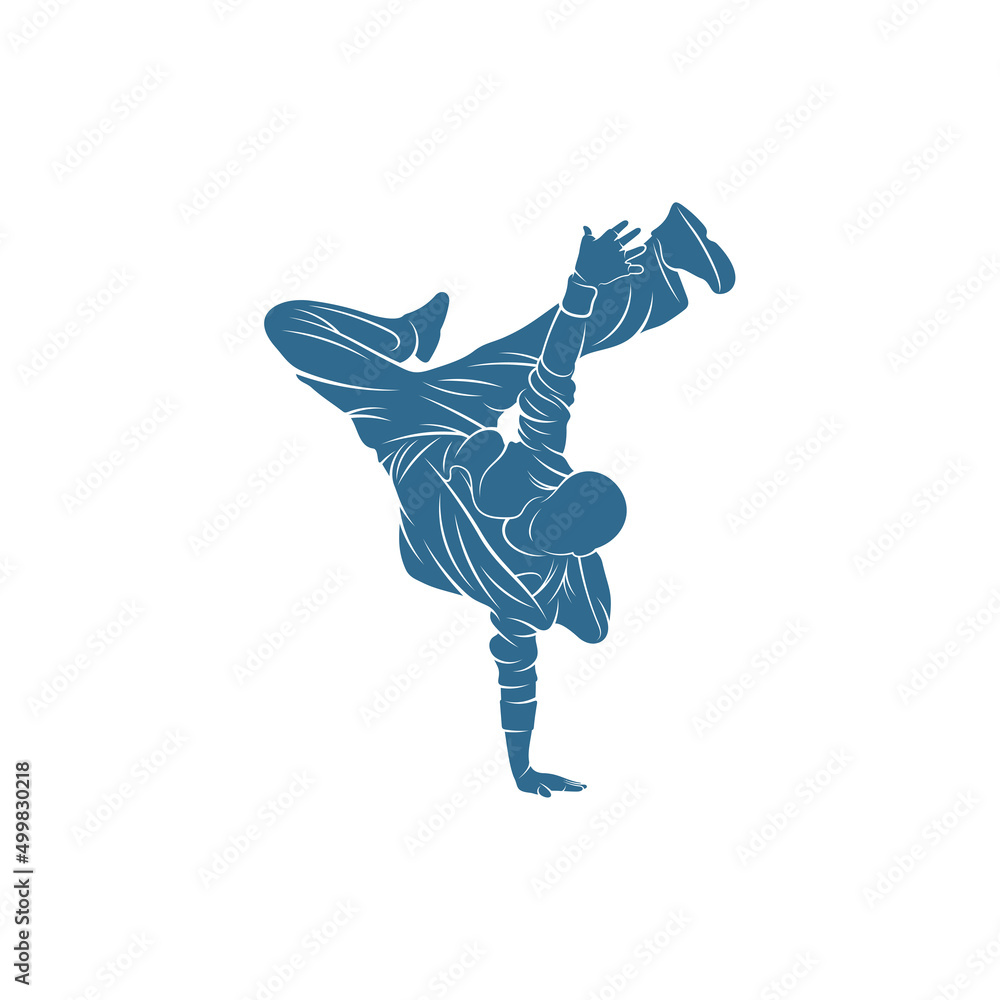 Fototapeta premium Dancer Hip hop design vector template, Street dancer silhouette vector illustration, break dance, jazz funk, rap, freestyle