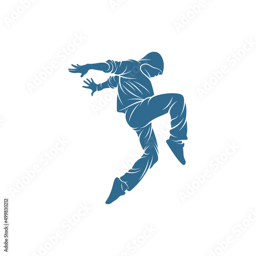Dancer Hip hop design vector template, Street dancer silhouette vector illustration, break dance, jazz funk, rap, freestyle