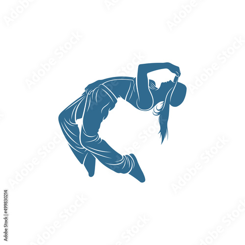 Dancer Hip hop design vector template, Street dancer silhouette vector illustration, break dance, jazz funk, rap, freestyle