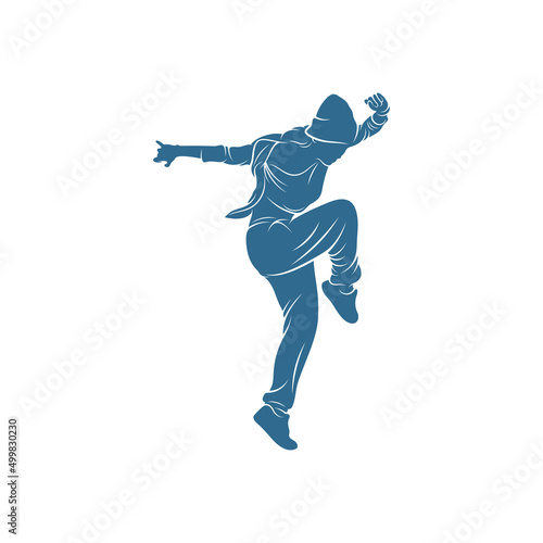 Dancer Hip hop design vector template, Street dancer silhouette vector illustration, break dance, jazz funk, rap, freestyle