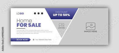 Real estate web banner and social media facebook cover template