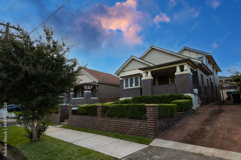 Suburban federation house in Sydney at sunset NSW Australia Suburban federation house in Sydney at sunset NSW Australia