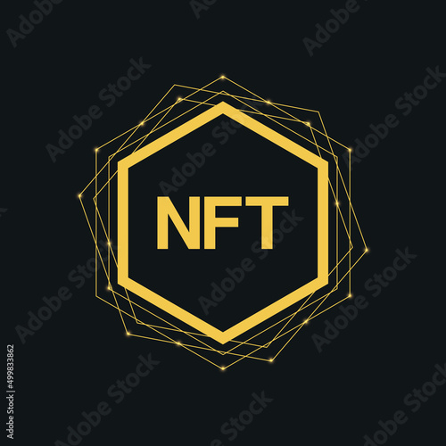 NFT non fungible token. Non-fungible tokens icon covering concept NFT. High-tech technology symbol logo vector