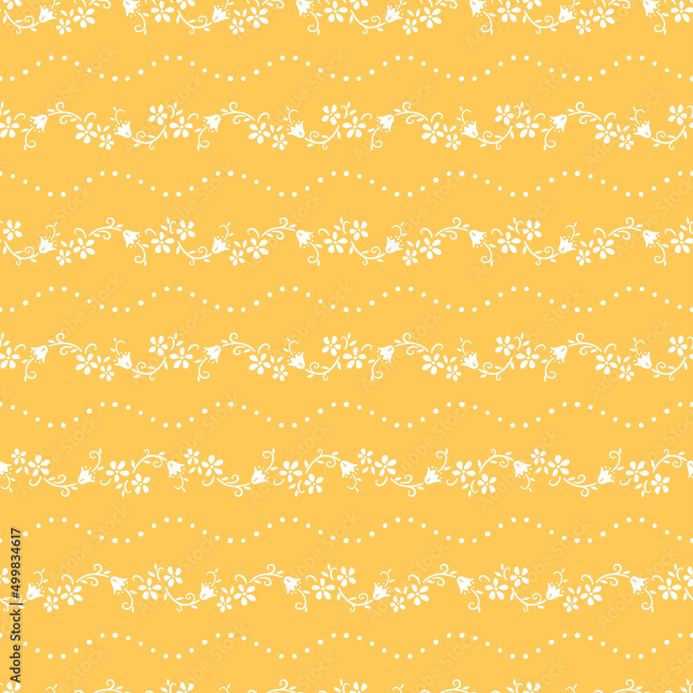 Lovely hand drawn floral seamless pattern, bavarian style textile, great for fabrics, wallpapers, wrapping - vector design