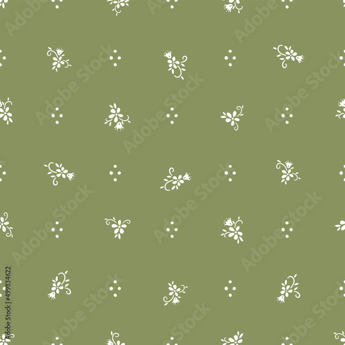 Lovely hand drawn floral seamless pattern, bavarian style textile, great for fabrics, wallpapers, wrapping - vector design