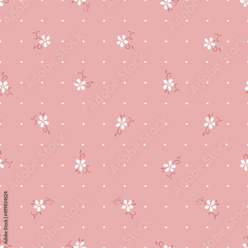Lovely hand drawn floral seamless pattern, bavarian style textile, great for fabrics, wallpapers, wrapping - vector design