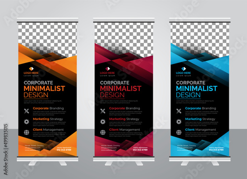 Corporate roll up banner design template