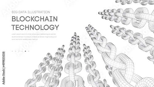 Blockchain digital technology. Big data vector background. Cryptocurrency technology vector background.