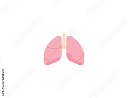 Lungs Vector Isolated Emoticon. Lungs Icon