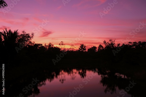 sunset over the river