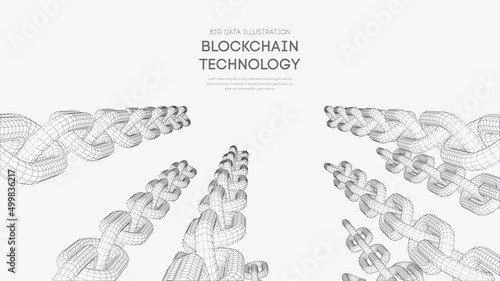 Blockchain digital technology. Big data vector background. Cryptocurrency technology vector background.
