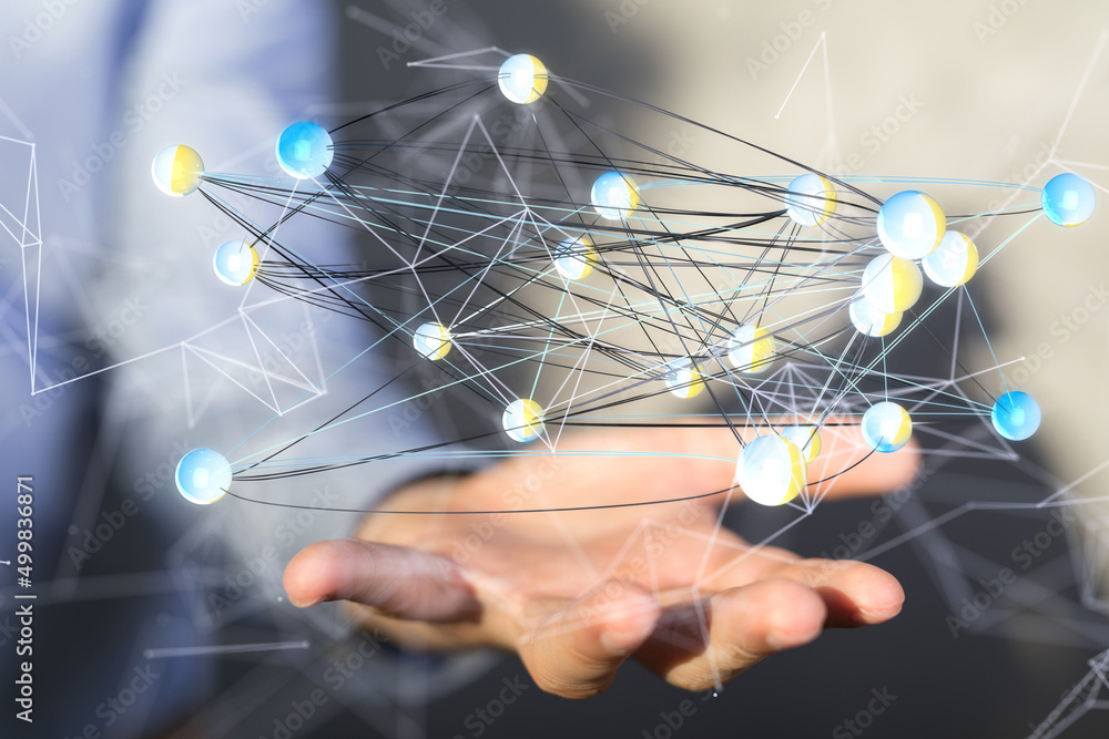 Digital cyberspace with particles and Digital data network connections concept. Digital cyberspace with particles and Digital data network connections concept.