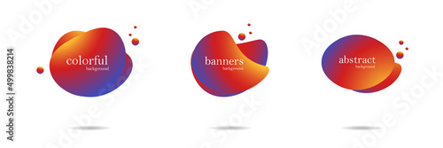 Abstract colorful blobs set.Set of isolated abstract aqua spot with gradient or dynamic color.Abstract liquid shape. Fluid design. Isolated gradient waves with geometric lines,Vector illustration.