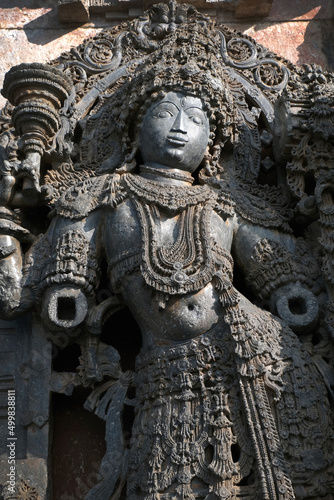 Hoysaleswara Temple sculpture work Halebidu Karnataka India  12th-century Hindu temple dedicated to Shiva  It is the largest monument in Halebidu  the former Hoysala capital.