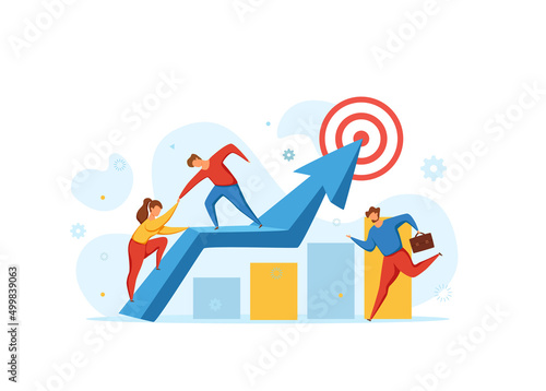 Business mentor giving hands and helping team partner