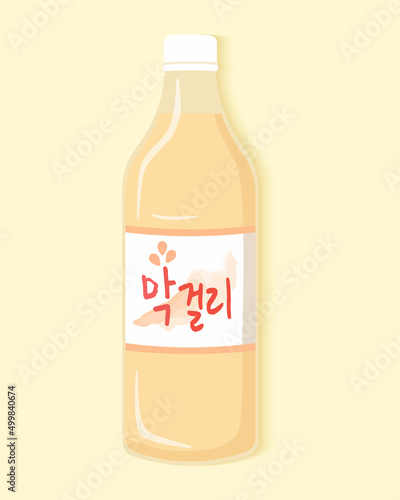 Vector of Makgeolli, Korean traditional alcoholic beverage. Korean rice wineVector of Makgeolli, Korean traditional alcoholic beverage. Korean rice wine