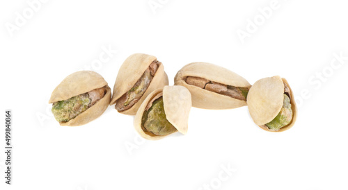 pistachios macro isolated on white background