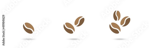Coffee beans flat vector icon collection. Coffee seeds set. Vector set. Cafe concpt.