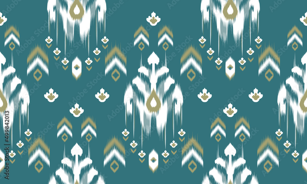 ikat ethnic oriental ikat pattern traditional Design for background,carpet,wallpaper,clothing,wrapping,Batik,fabric,Vector illustration.embroidery style.