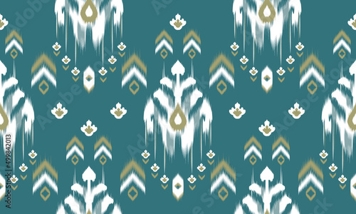 ikat ethnic oriental ikat pattern traditional Design for background,carpet,wallpaper,clothing,wrapping,Batik,fabric,Vector illustration.embroidery style.
