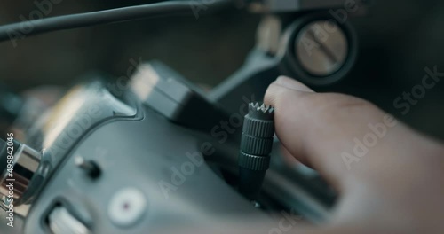 Drone controller and hand operating 