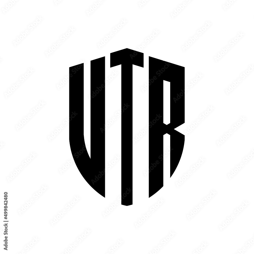 VTR letter logo design. VTR modern letter logo with black background
