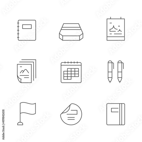 Set line icons of promotional materials