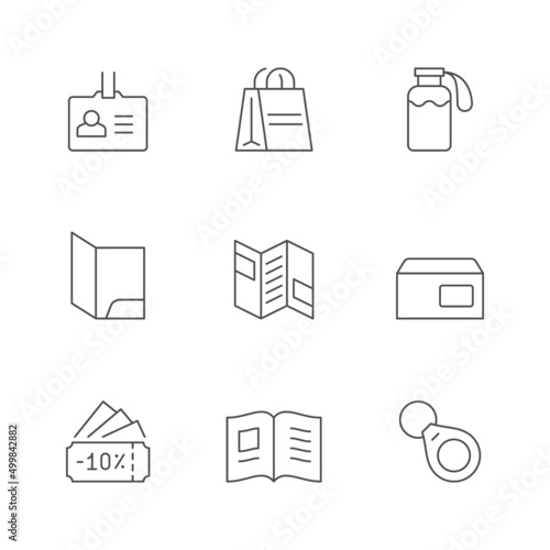 Set line icons of promotional materials