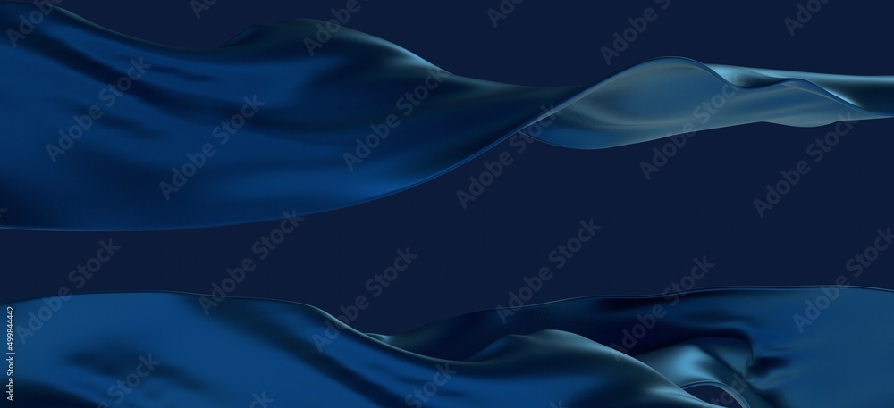 Obraz premium blue wave abstract background 3d rendering flat design style