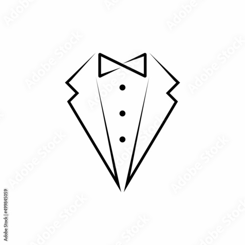 Bow tie Tuxedo Suit Men.Vintage Tailor.Wedding suit.Dinner service symbol