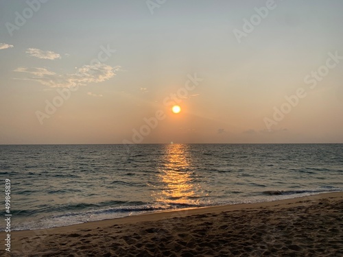 Sunset fall on the sea