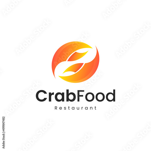 crab claw gradient colorful logo, sea food modern logo
