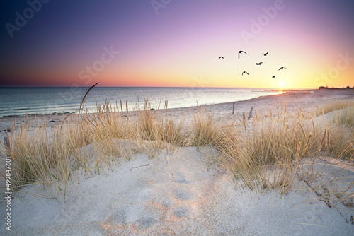 calm evening at the romantic beach