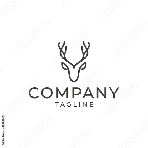 Deer head logo design Vector illustration