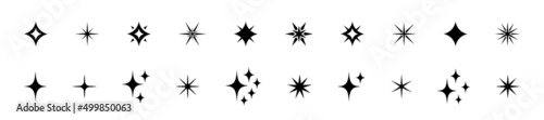 Star icon collection. Black stars icon set. Different modern simple stars set. Rating Star icon. Vector graphic