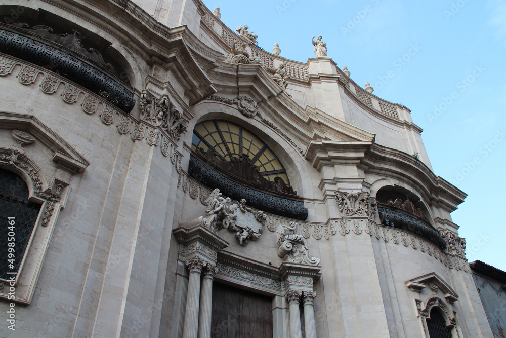 baroque church (delle badia di sant'agata) in catania (sicily - italy) baroque church (delle badia di sant'agata) in catania (sicily - italy)