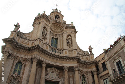baroque church (basilica santa maria) in catania (sicily - italy) 