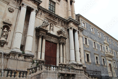 baroque church (san francesco borgia) and baroque palace (jesuit college) in catania (sicily - italy) 